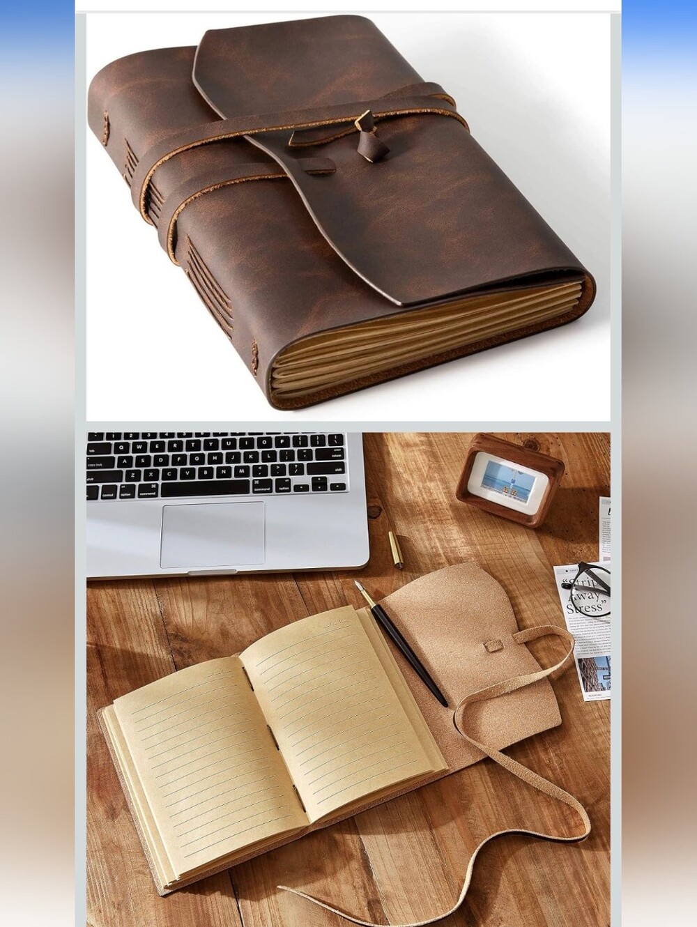 Leather Journal Notebooks for Work, A5 Size Diary, 6x8.1 Inch, Genuine Leather